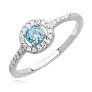 Inel argint cu piatra bleu DiAmanti Z1160A_AQ-DIA (Argint 925‰ 1,7 g.)